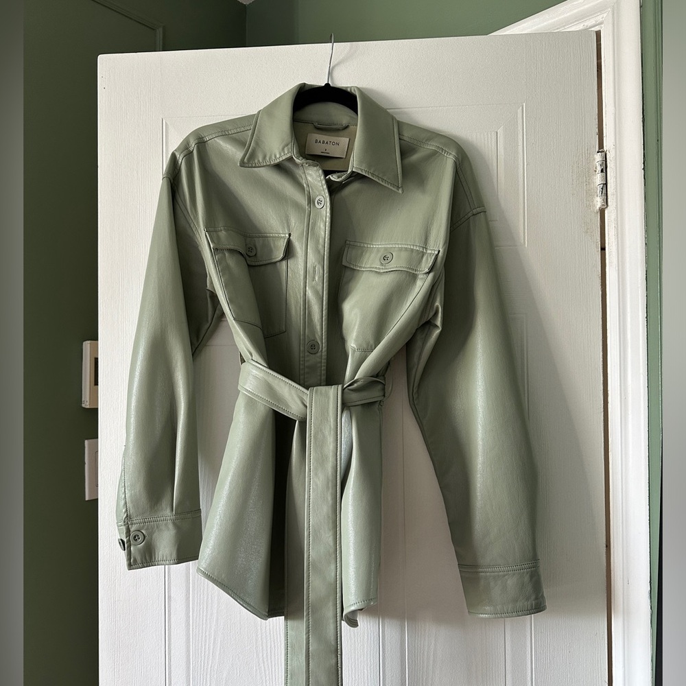 Aritzia Babaton Faux Leather Shirt Jacket